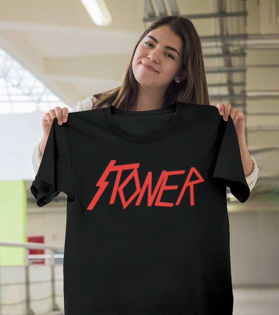 Stoner Heavy Metal Red Lightning Bolt T-Shirt