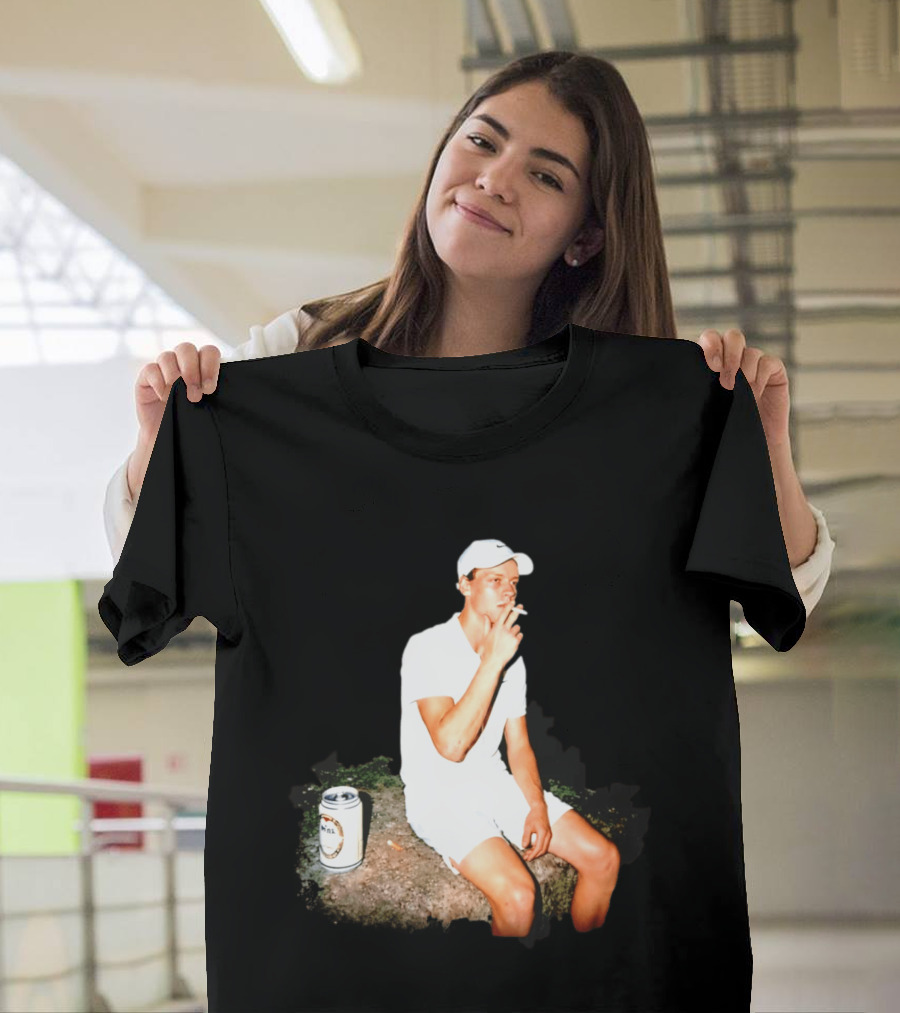 Wimbledon 2026 Men's Singles Italy Jannik Sinner Smoking With Beer T-Shirt