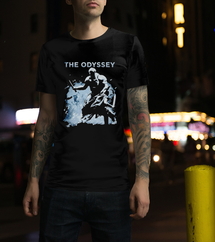 The Odyssey Warrior Dual Blade Combat Hooded Adventure T-Shirt