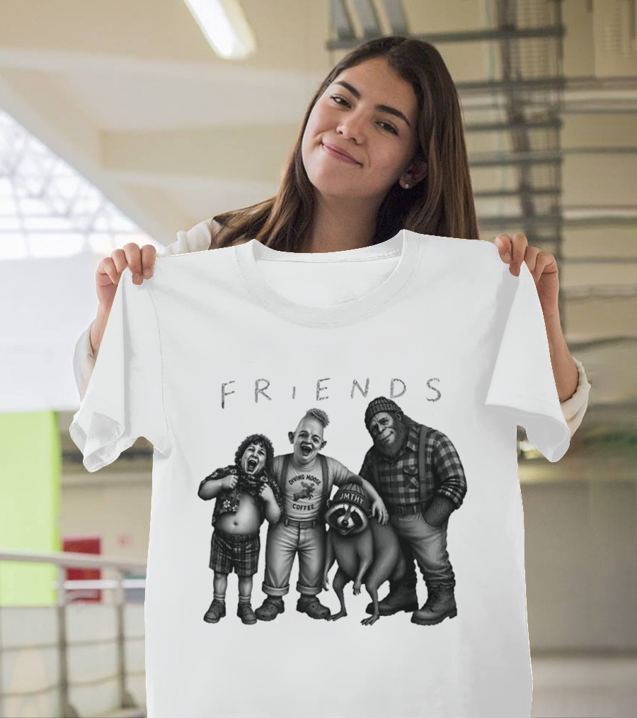 Friends Owning Moose Coffee Jmthy Big Foot Raccoon T-Shirt