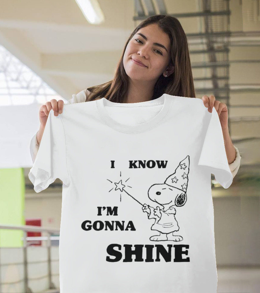 Snoopy Wizard I Know I'm Gonna Shine Magic Wand Stars T-Shirt