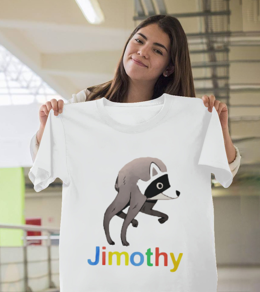 Jimothy The Raccoon Colorful Letters T-Shirt