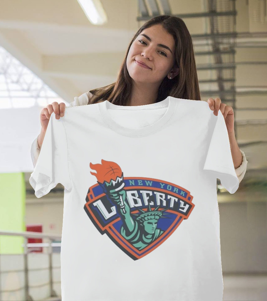 New York Liberty Statue Of Liberty Basketball Torch T-Shirt