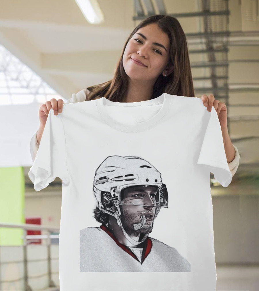NHL Carolina Hurricanes Mouthguard Action Hockey Player T-Shirt