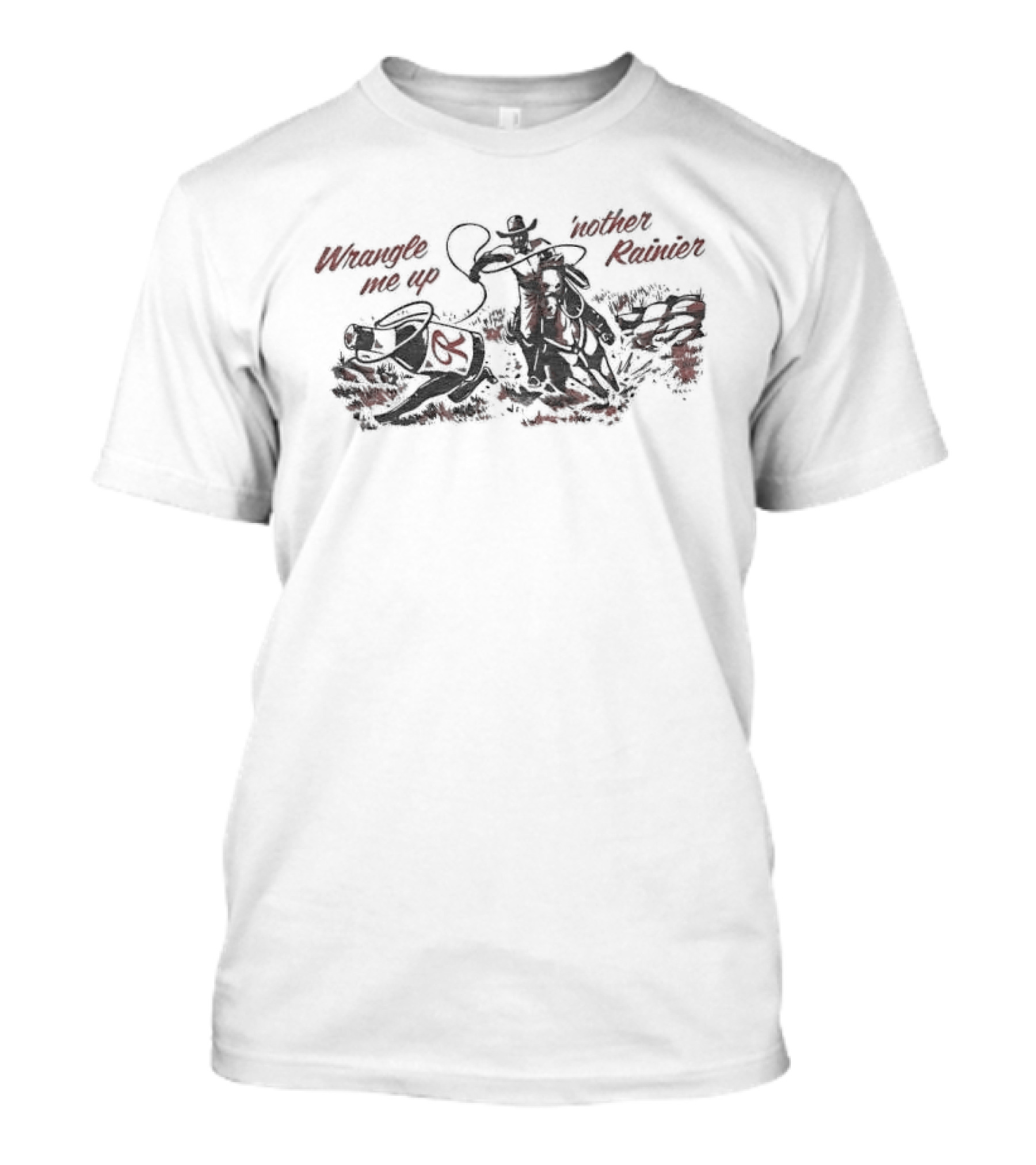 Wrangle Me Up 'nother Rainier Beer Cowboy Adventure T-Shirt