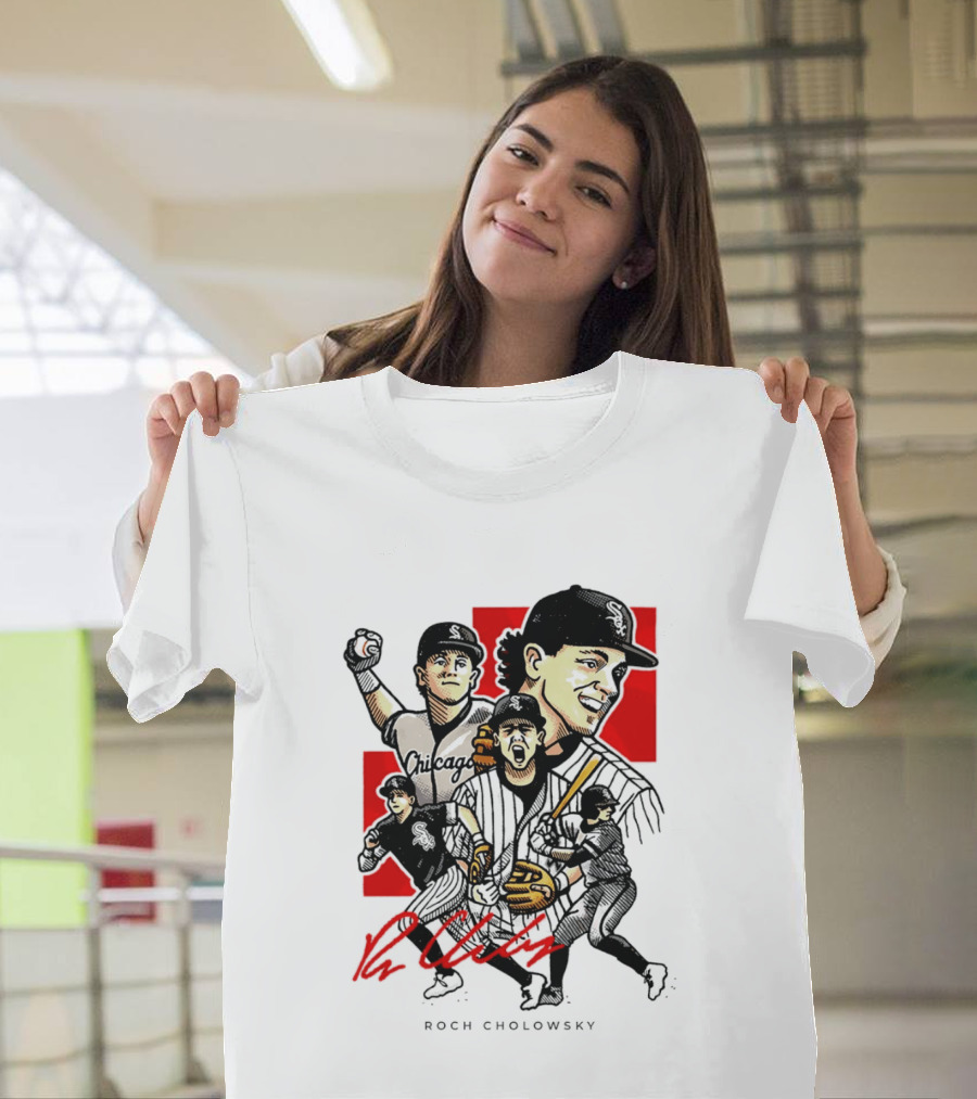 Roch Cholowsky Chicago White Sox Player Artwork Collage T-Shirt