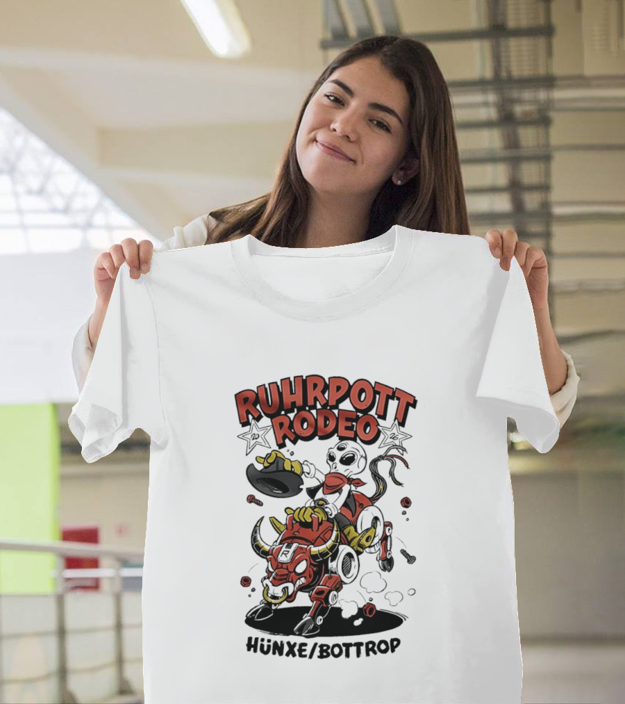 Ruhrpott Rodeo Hünxe Bottrop Alien Riding Mechanical Bull Festival T-Shirt
