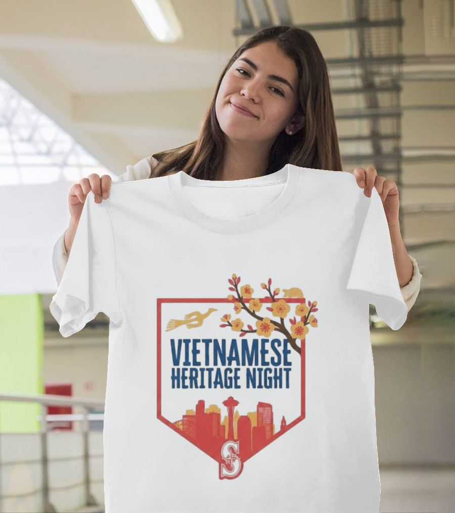 Seattle Mariners Vietnamese Heritage Night Blossom Skyline Celebration T-Shirt