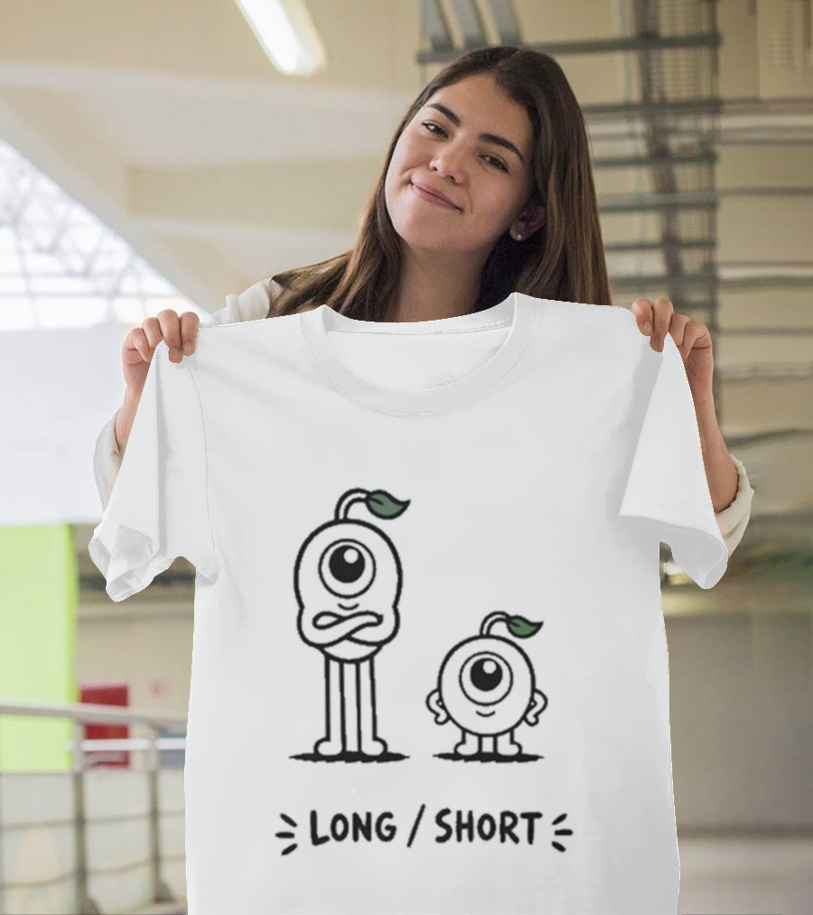Standx Long Short Cute Monsters One Eyed Characters With Leaf Antennas T-Shirt