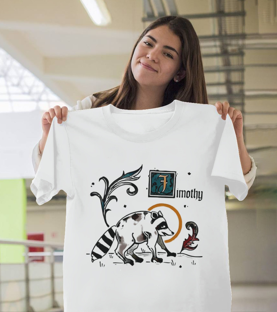 Timothy Jimothy Raccoon Illuminated Manuscript T-Shirt