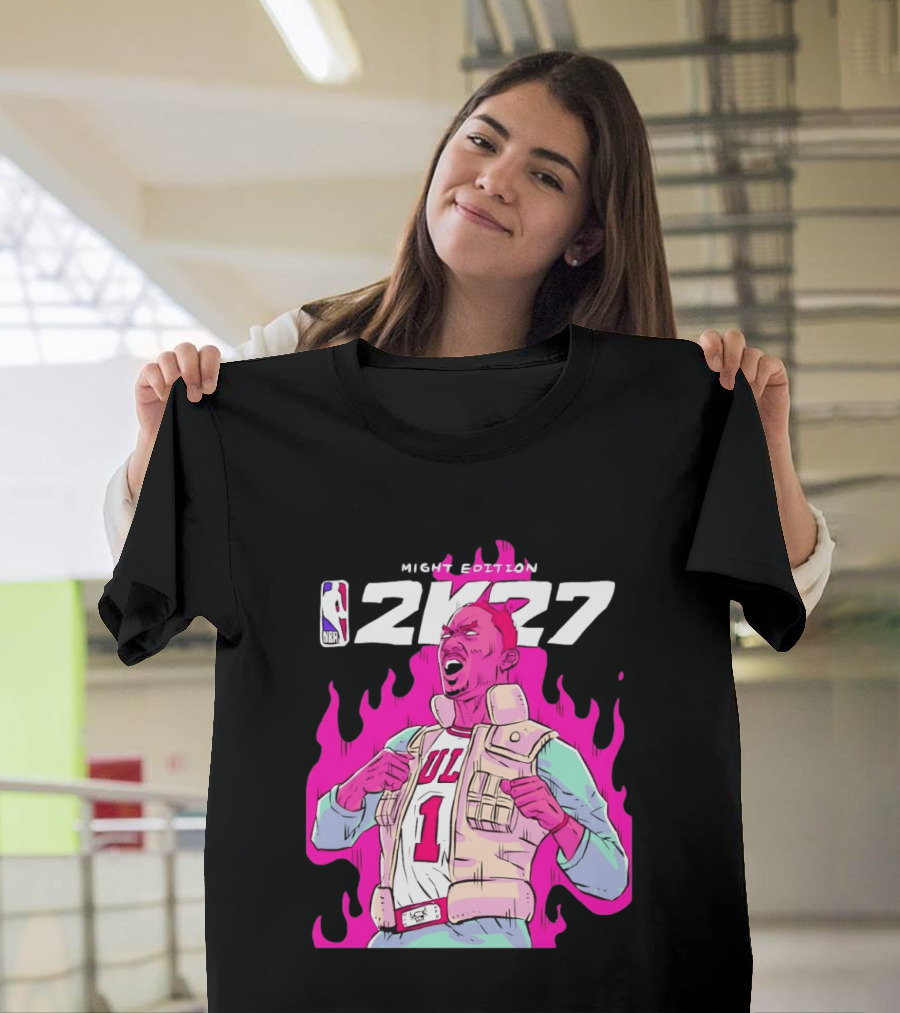 Derrick Rose Bulls NBA 2K27 Might Edition Basketball T-Shirt