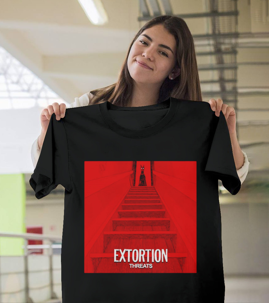 Extortion Threats Dark Stairs Red Scene T-Shirt