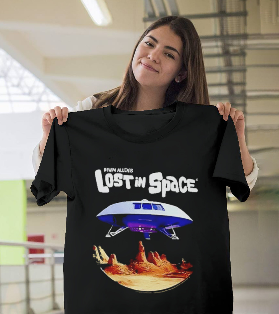 Irwin Allen's Lost In Space Sci Fi Spaceship Over Alien Terrain T-Shirt
