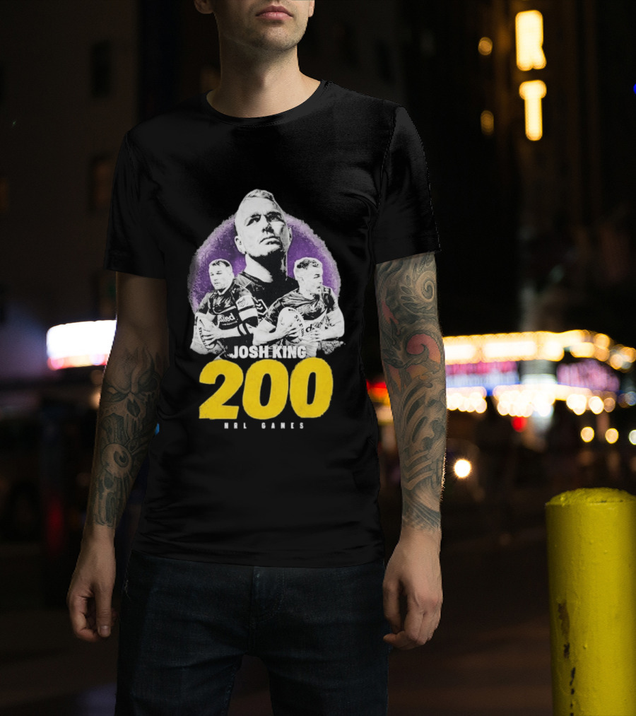 Josh King 200 NRL Games Melbourne Rugby Milestone Celebration T-Shirt