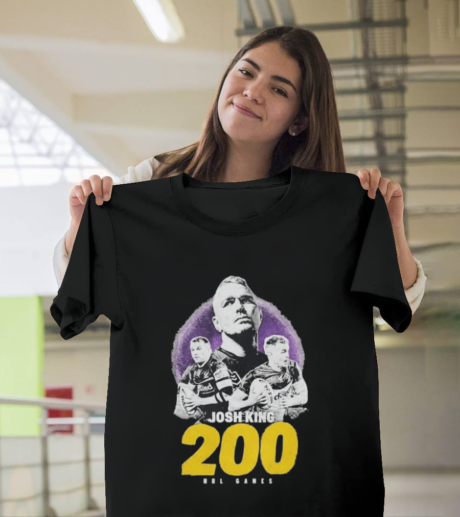 Josh King 200 NRL Games Melbourne Rugby Milestone Celebration T-Shirt