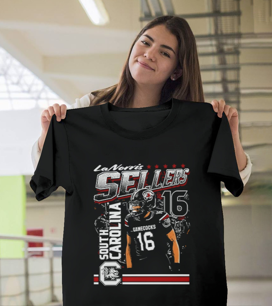 LaNorris Sellers 16 South Carolina Gamecocks Football Player T-Shirt