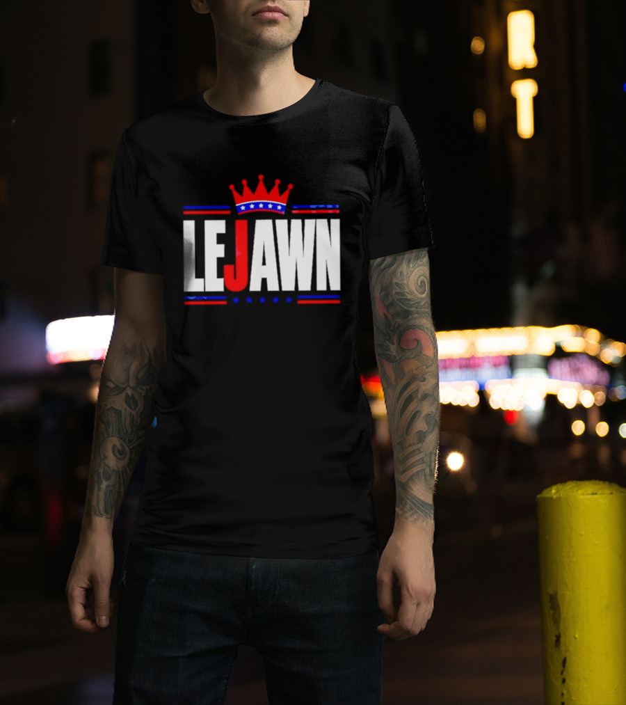 LeJawn Philadelphia Stars Crown Red Blue Stripes T-Shirt