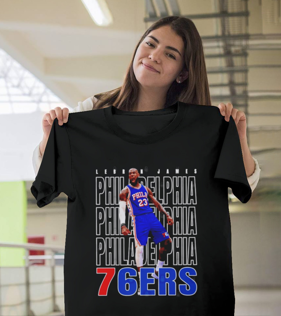 LeBron James Philadelphia 76ers Scream Vintage Style Jersey T-Shirt