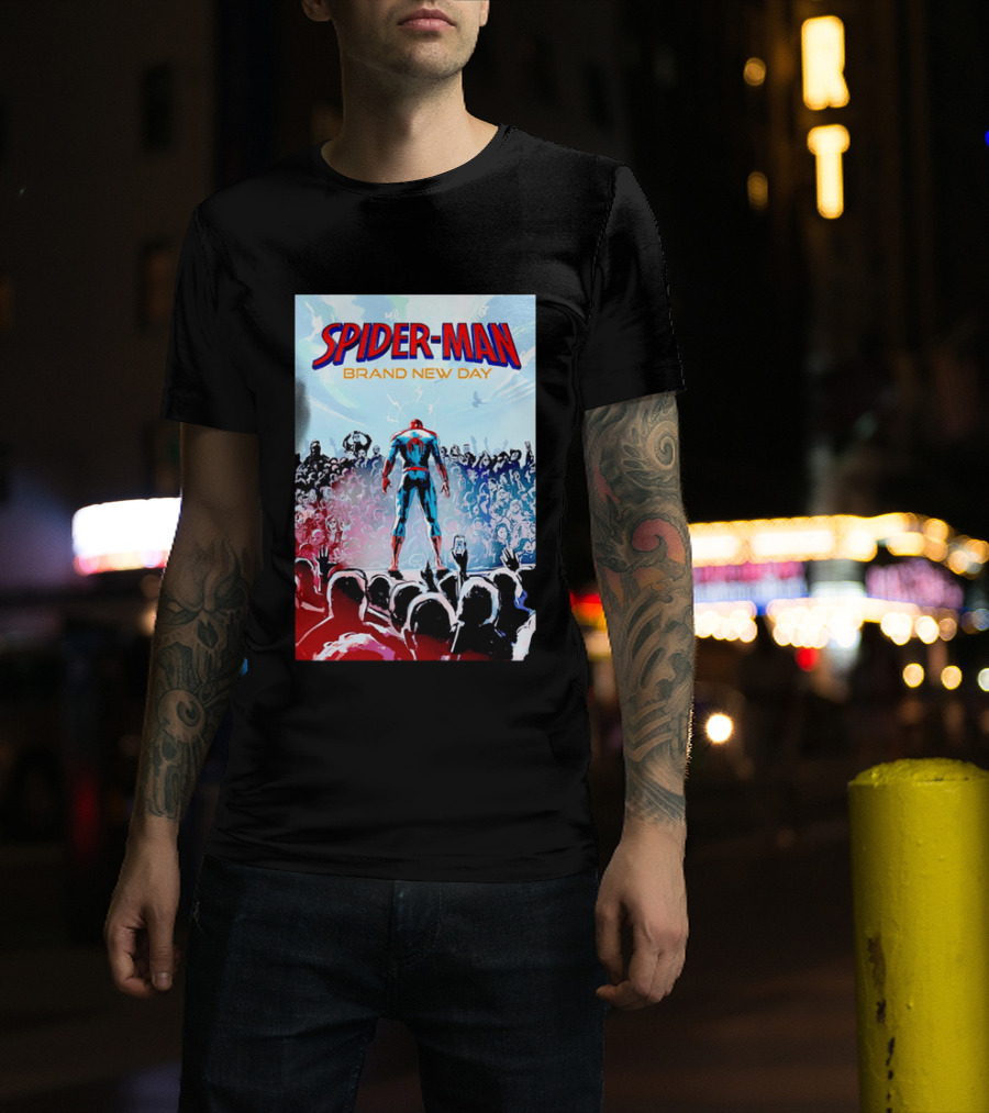 Spider Man Brand New Day Crowd Marvel T-Shirt