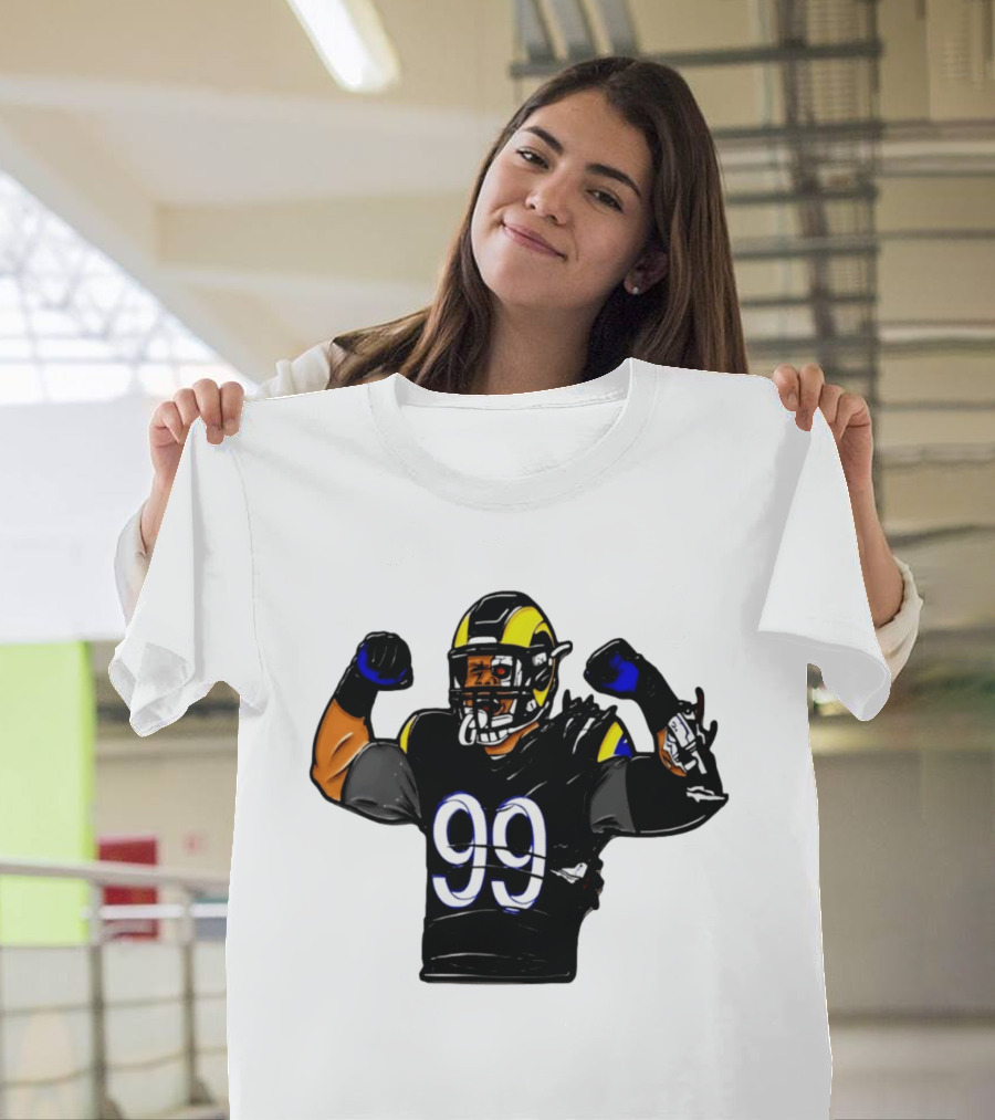 Los Angeles Rams Cyborg Player Cyber Beast 99 Football T-Shirt