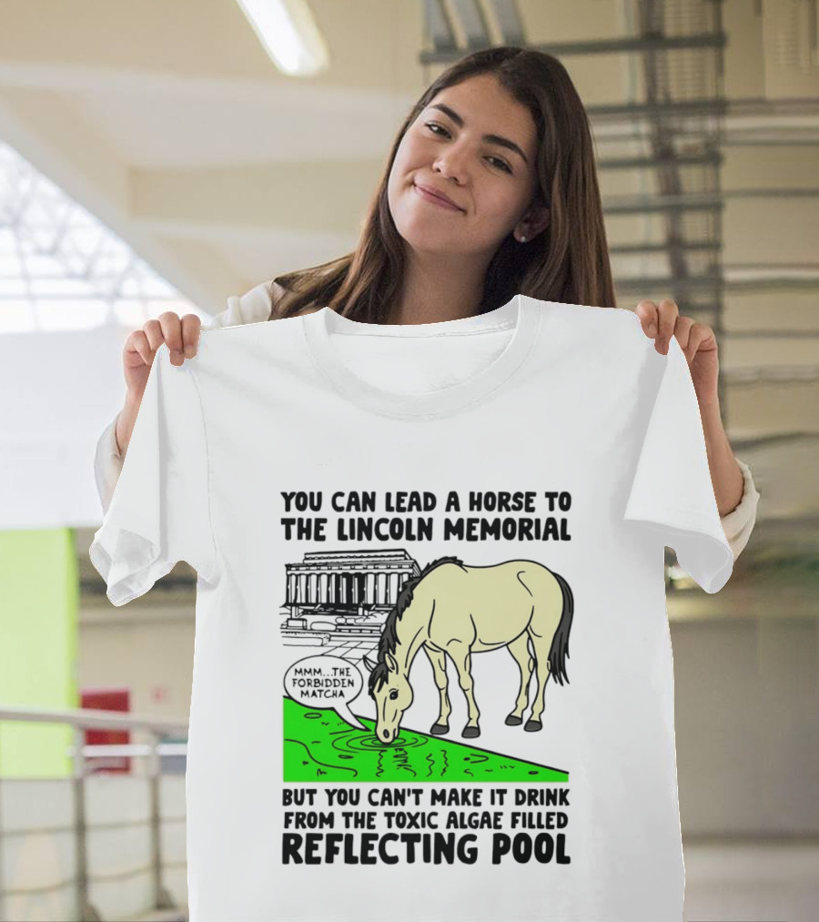 You Can Lead A Horse To The Lincoln Memorial Nnmm This Forbidden Matcha Toxic Algae Filled Reflecting Pool T-Shirt