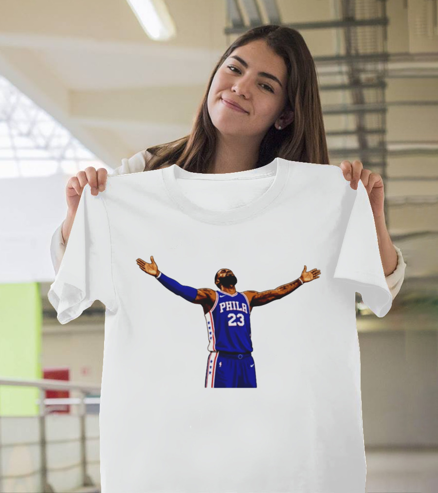 Philadelphia 76ers Number 23 Phila Jersey Arms Raised T-Shirt