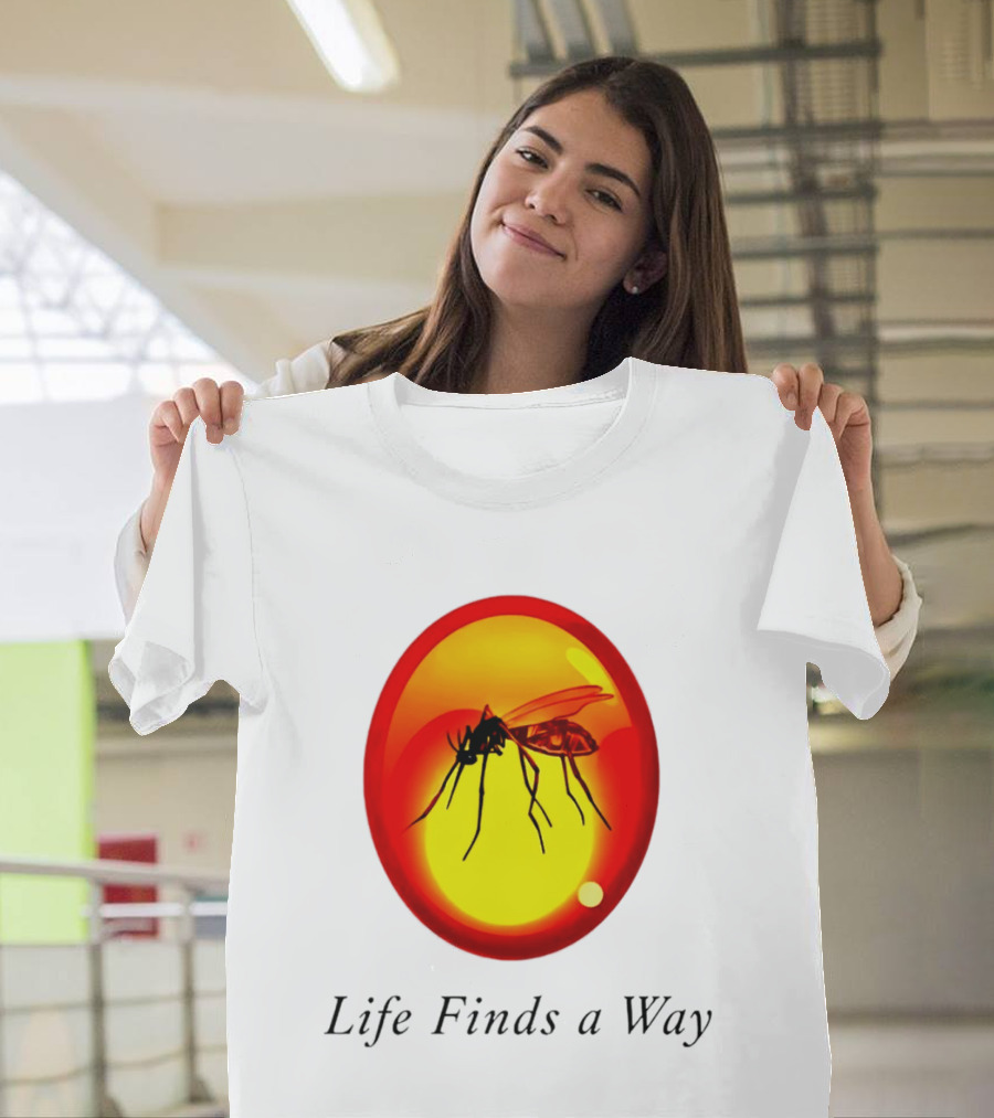 Mosquito In Amber Life Finds A Way Jurassic Park T-Shirt