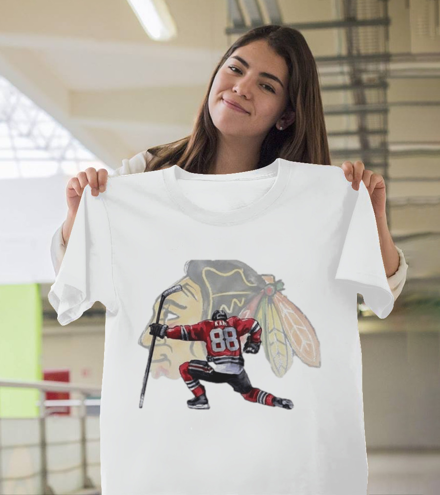 Patrick Kane Kneeling Number 88 Chicago Blackhawks T-Shirt