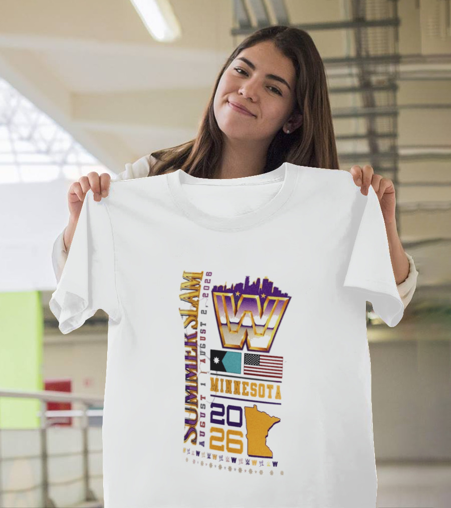 WWE SummerSlam August 1 2026 Minnesota Wrestling Event Twin City T-Shirt