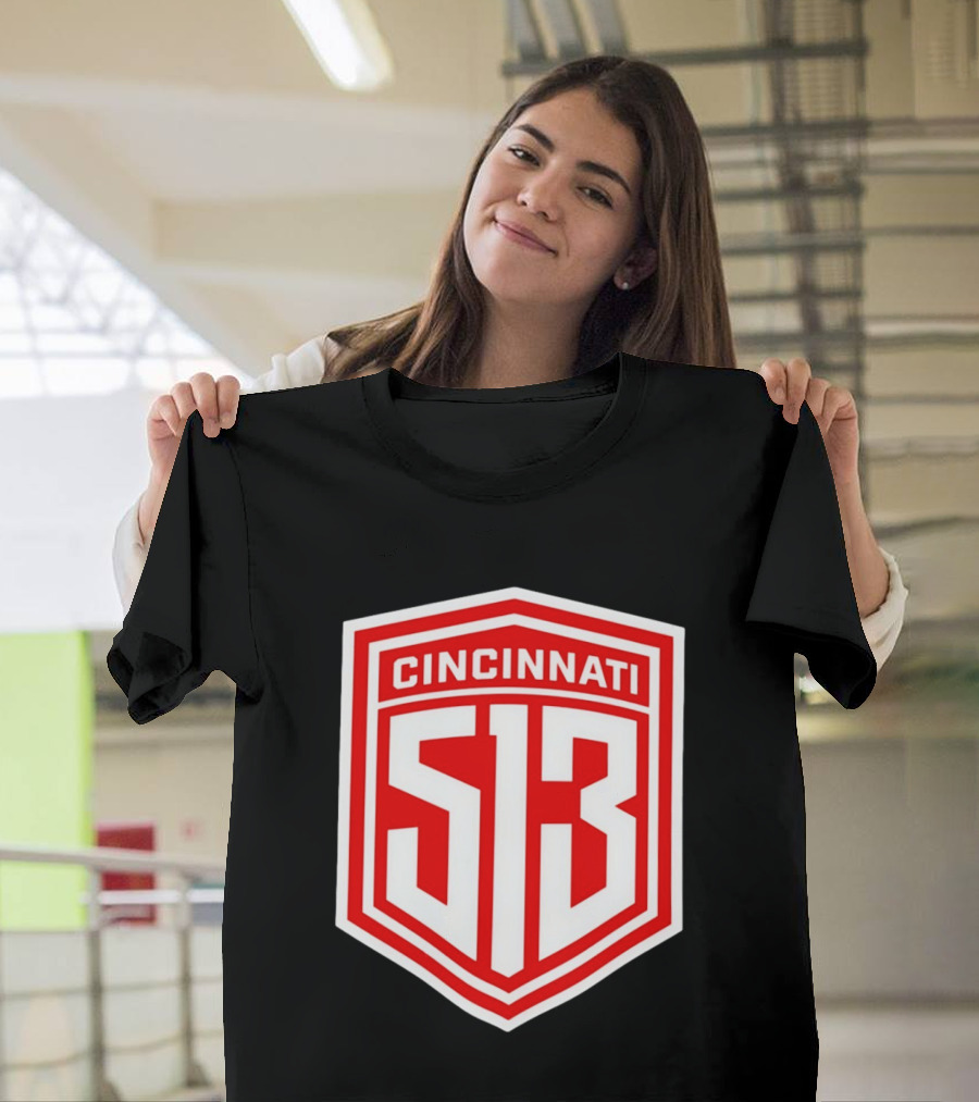 Cincinnati 513 Shield Emblem Area Code T-Shirt