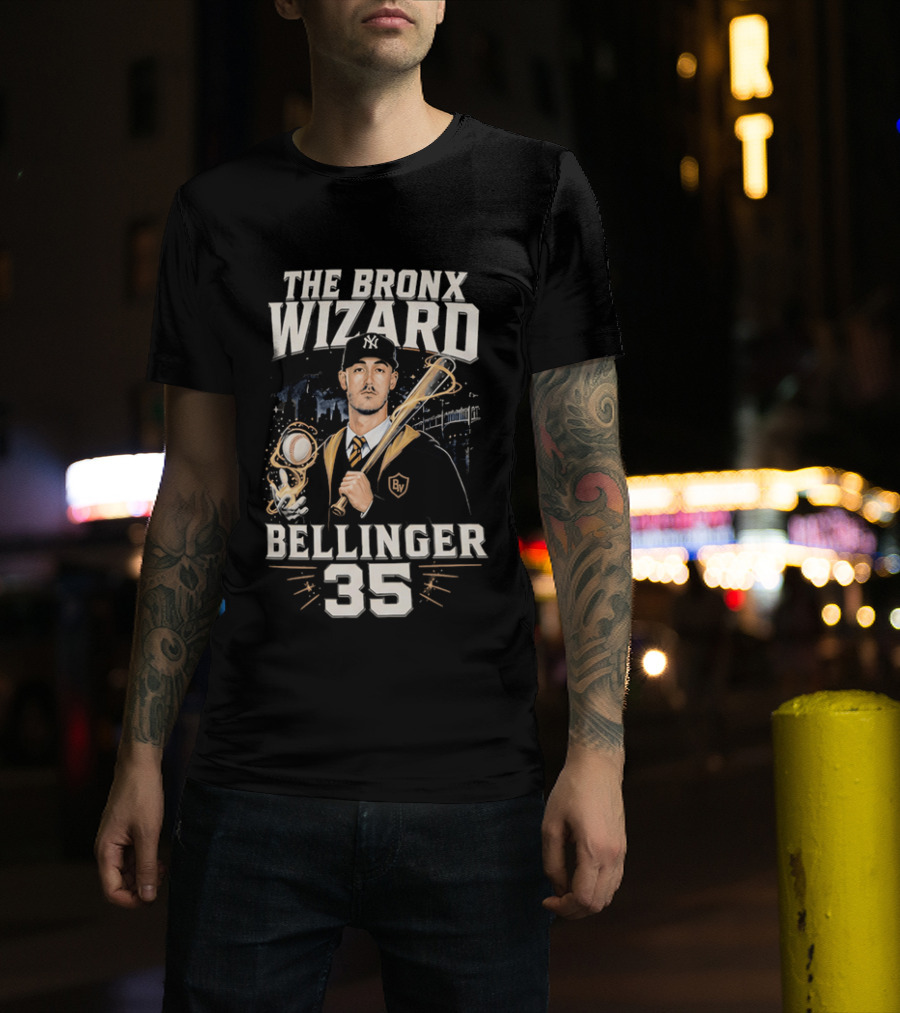 The Bronx Wizard Bellinger 35 Baseball Magic NYC Wizardry T-Shirt