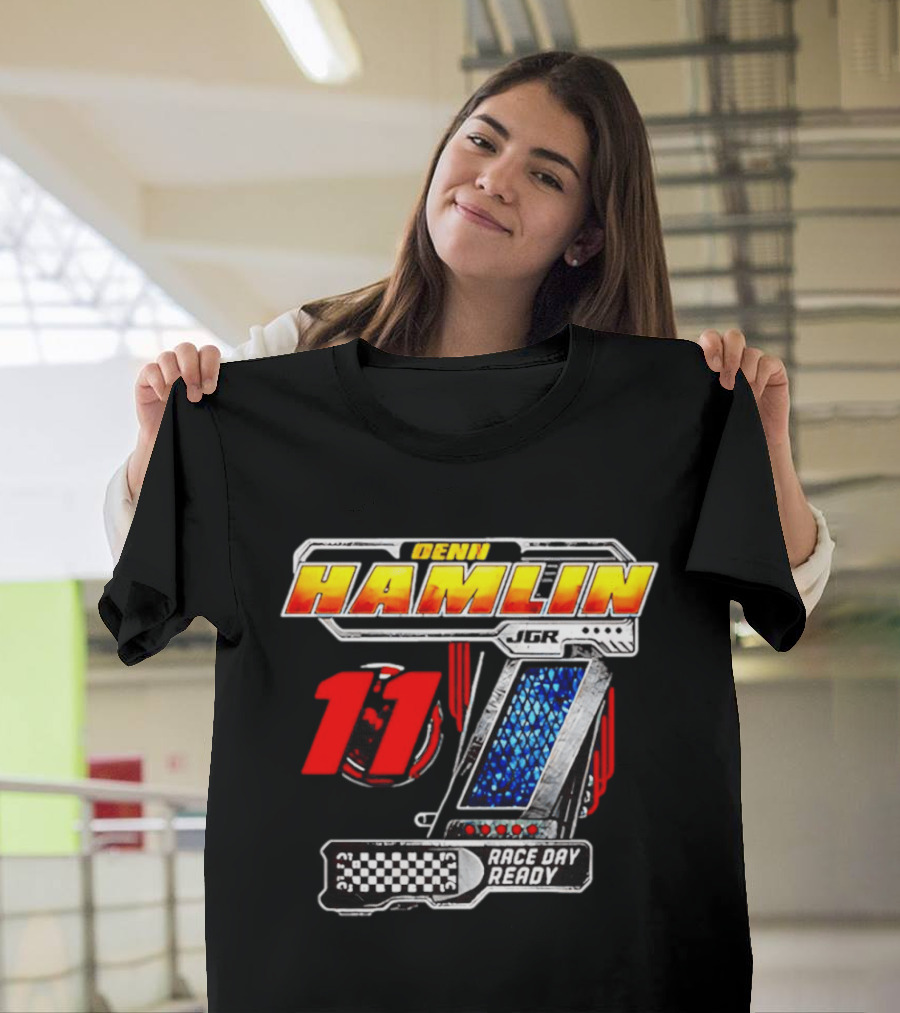Denny Hamlin Joe Gibbs Racing 11 Race Day Ready Checkerboard Speedometer T-Shirt