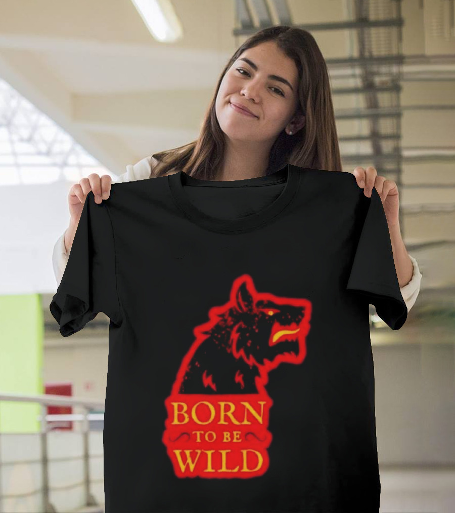 Born To Be Wild Wolf Silhouette Red T-Shirt