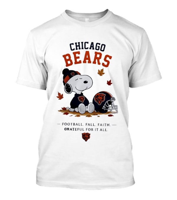 Chicago Bears Snoopy Grateful Football Fall Faith T-Shirt