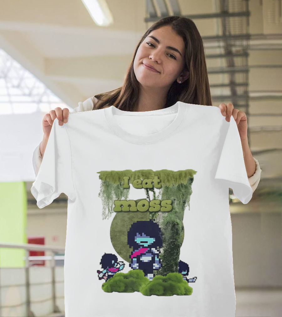 Deltarune I Eat Moss Pixel Art With Character And Mossy T-Shirt