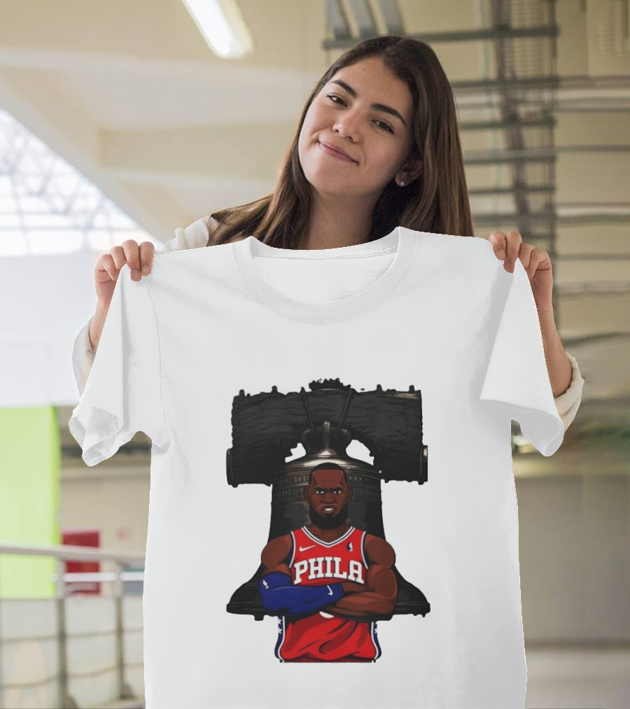 Philadelphia 76ers 2026 LeBron James Liberty Bell Basketball T-Shirt