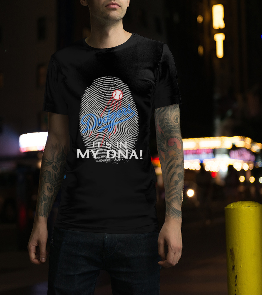 Los Angeles Dodgers It's In My DNA Fingerprint Baseball T-Shirt