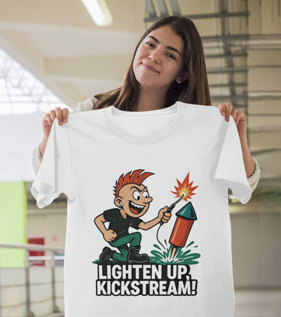 Lighten Up Kickstream Fireworks Rocket Blast T-Shirt