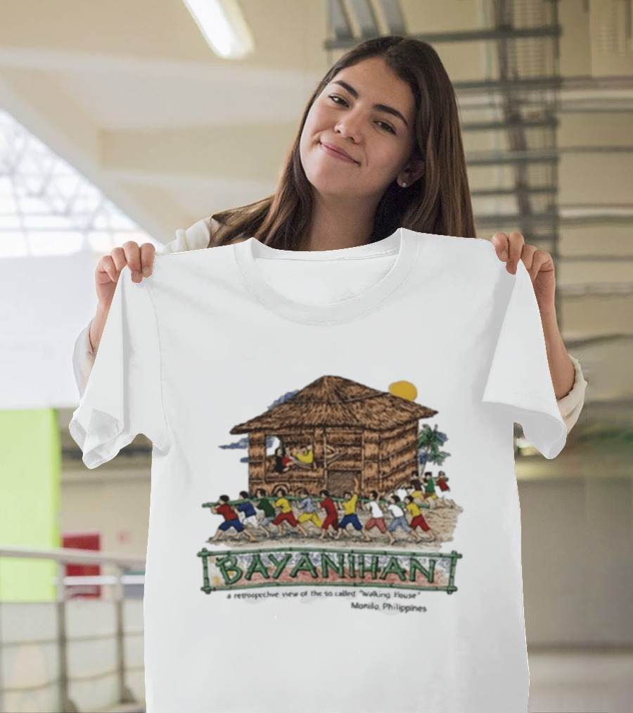 Bayanihan Retrospective View Carrying The Walking House Manila Philippines T-Shirt