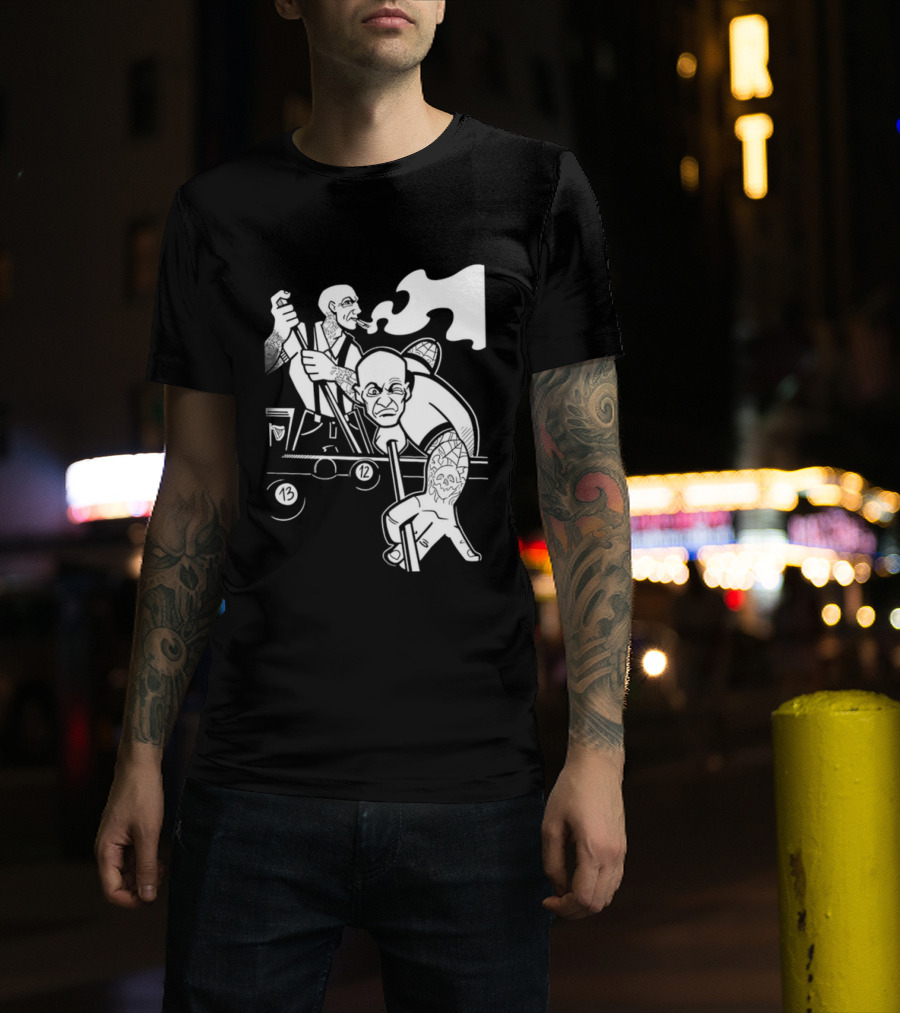 13 12 Tattooed Billiard Players Smoking Pool Game T-Shirt
