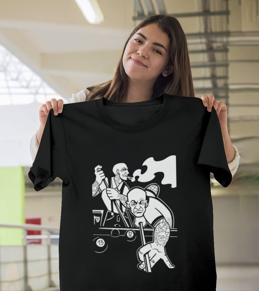 13 12 Tattooed Billiard Players Smoking Pool Game T-Shirt