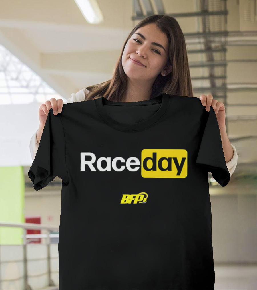 BFP Raceday Bold White Yellow Racing T-Shirt