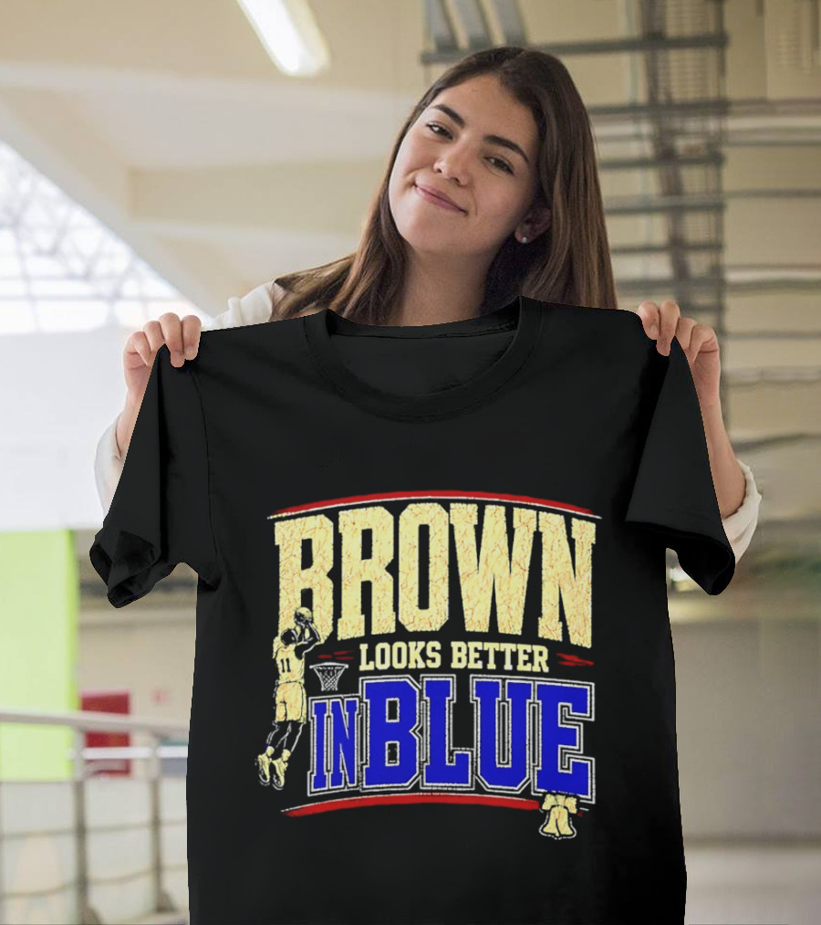 Brown Looks Better In Blue Basketball Dunk T-Shirt
