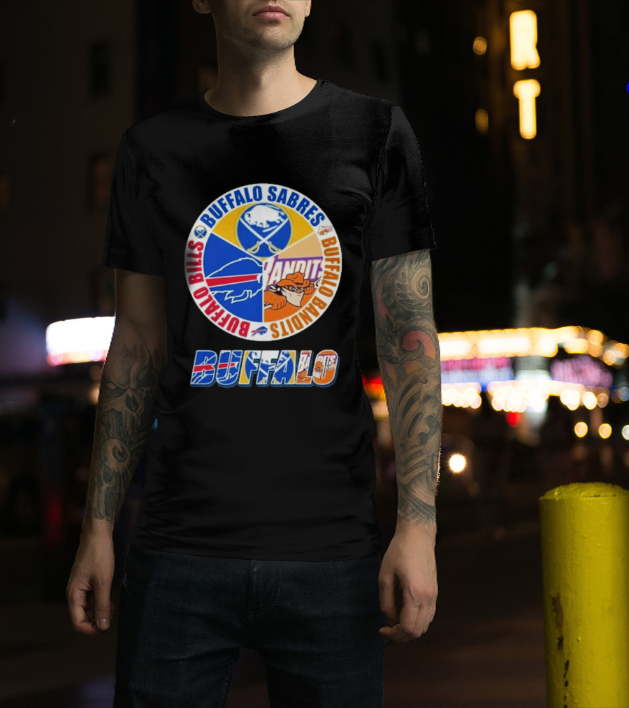 Buffalo Bills Sabres Bandits Logos Buffalo Sports Teams T-Shirt