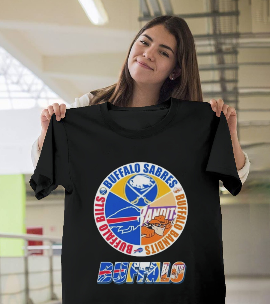 Buffalo Bills Sabres Bandits Logos Buffalo Sports Teams T-Shirt