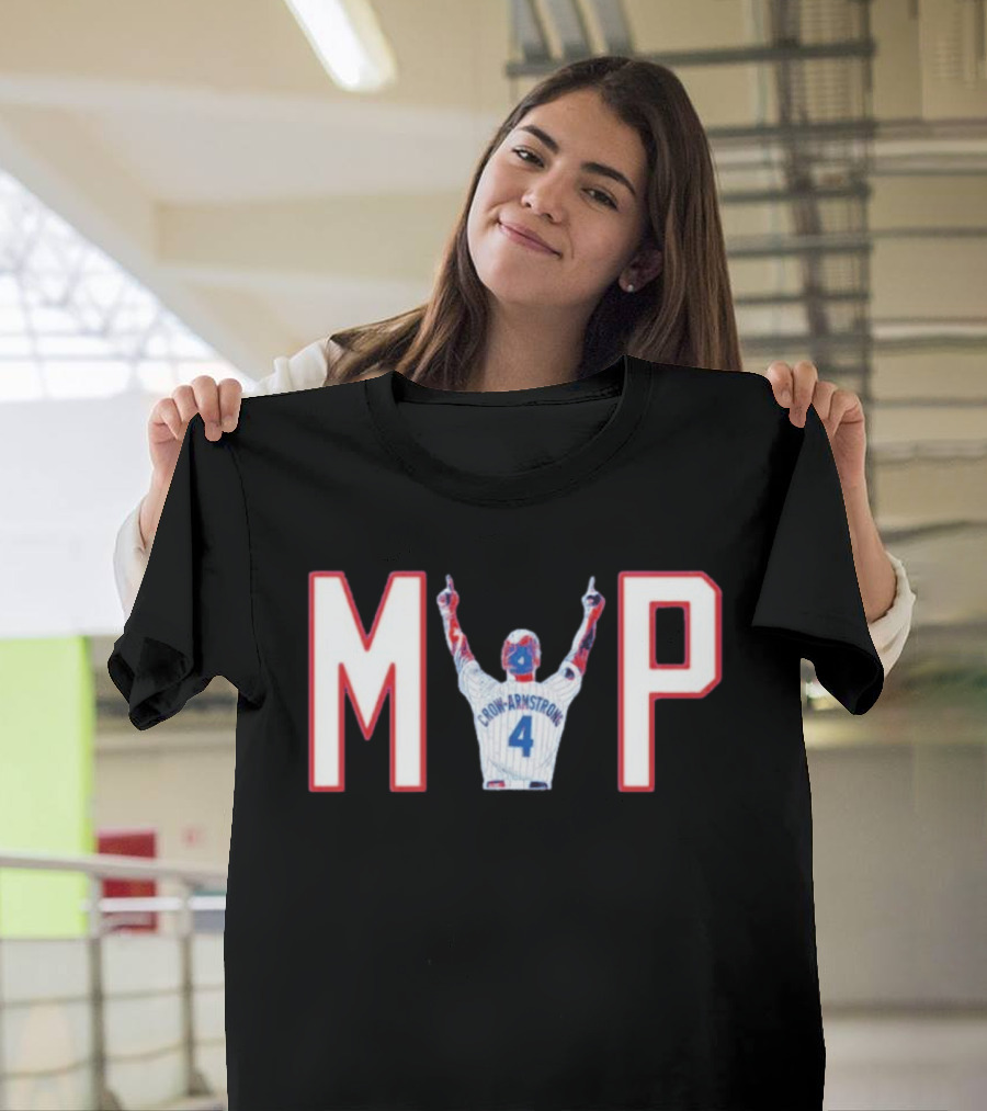 Chicago Cubs Crow Armstrong MVP 4 Baseball Celebration T-Shirt