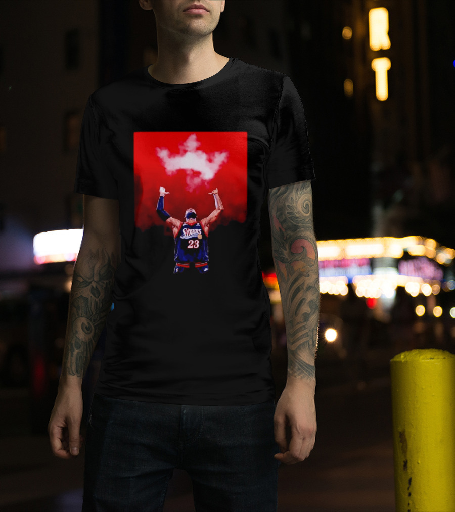 Philadelphia 76ers LeBron James Number 23 Cloud Crown T-Shirt