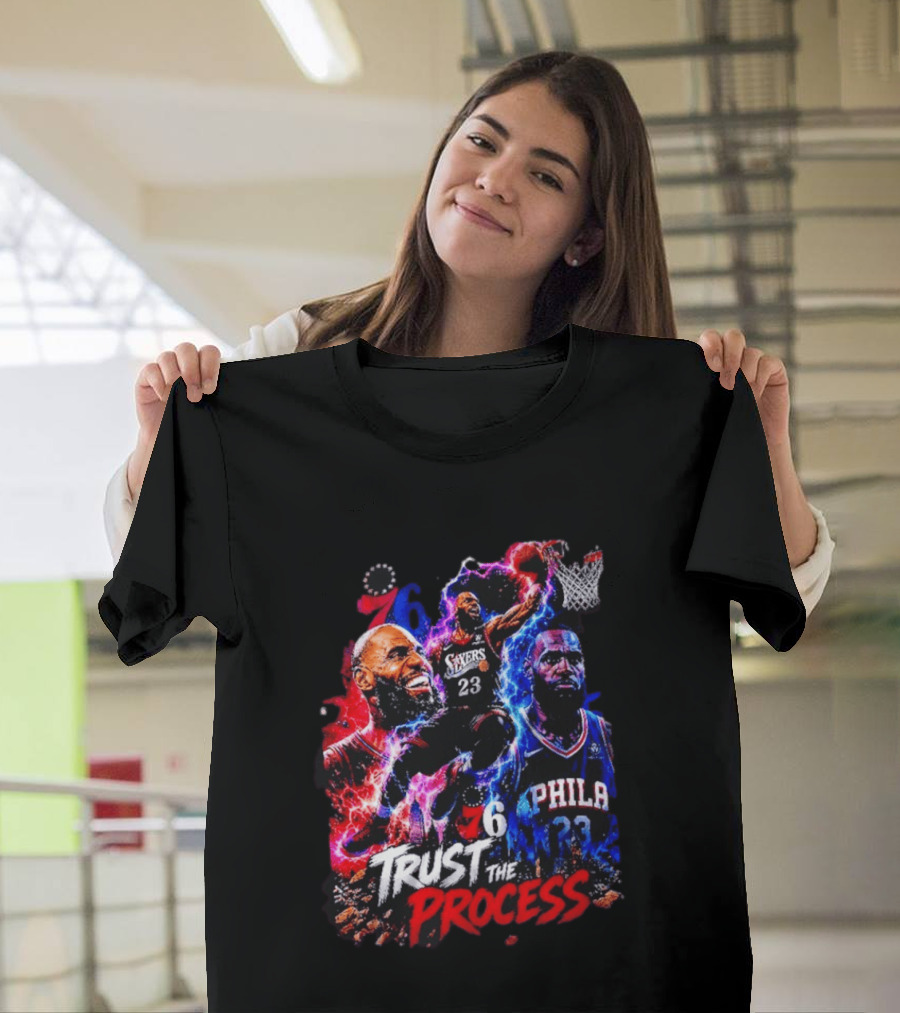 LeBron James Philadelphia 76ers 23 Trust The Process 76 Lightning Energy T-Shirt