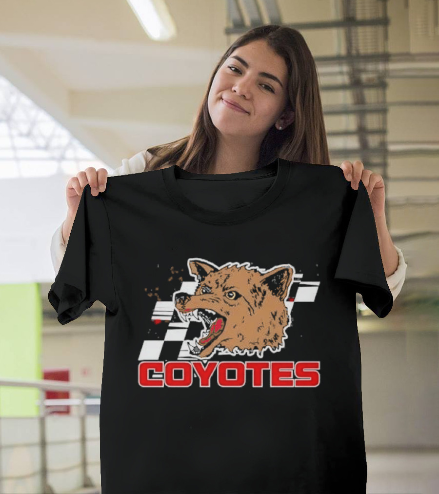 COYOTES Racing Checker Flag Head T-Shirt