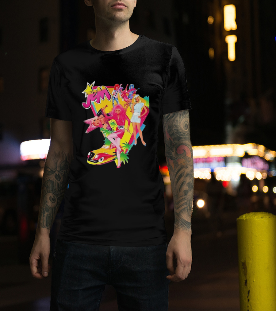 Jem 80s Cartoon Band Pop Music Star Singer Fashion Aesthetic Retro Characters T-Shirt